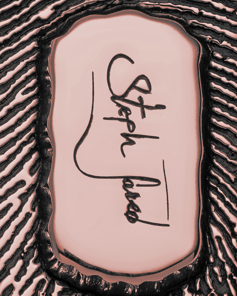 Signature Small Dog Tag Rose Gold Plated Sterling Fingerprint Necklace