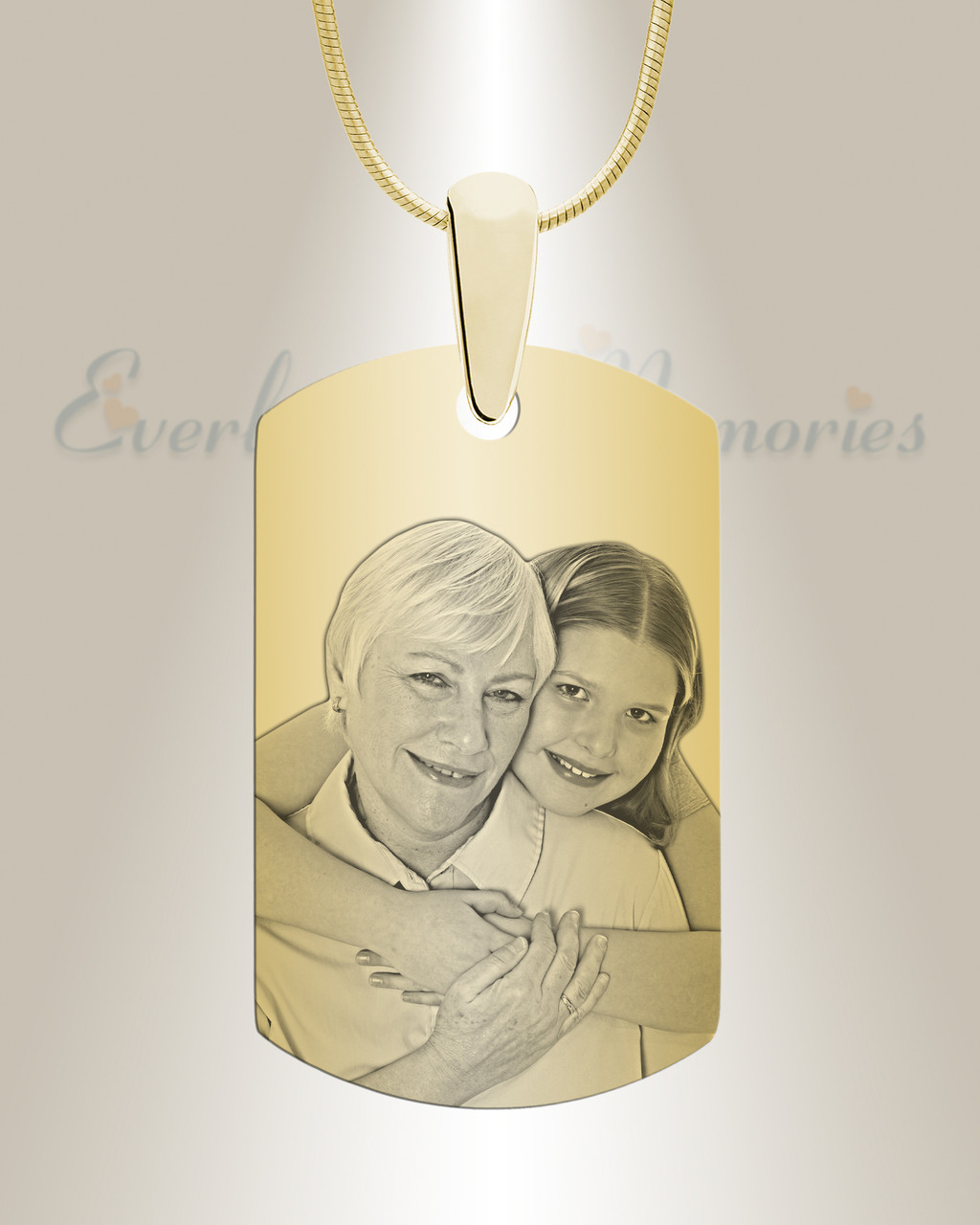 Engravable Gold-Plated Dog Tag Necklace