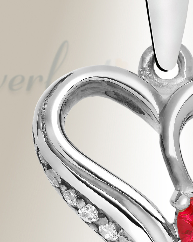 Memorial Gallery Sterling Silver Heart Pendant - Cremation Jewelry For Ashes With Hidden Compartment