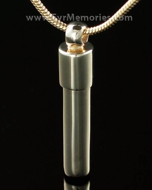 Large selection of customizable 14K gold cylinder cremation urn jewelry