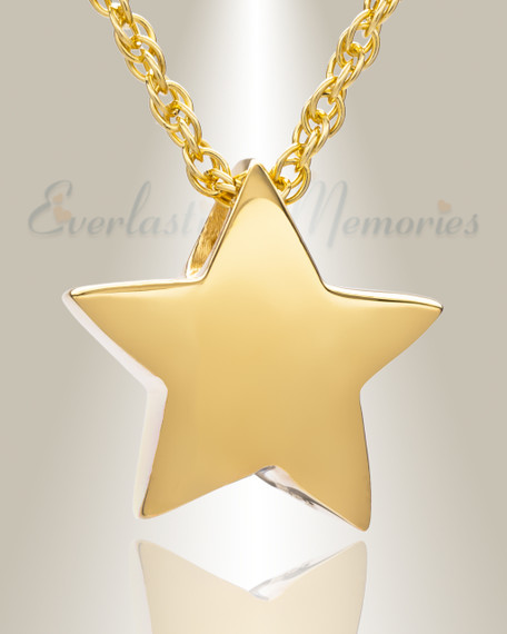 Sliding Star Gold Plated Cremation Urn Keepsake