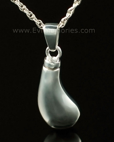 14K White Gold Teardrop Funeral Jewelry