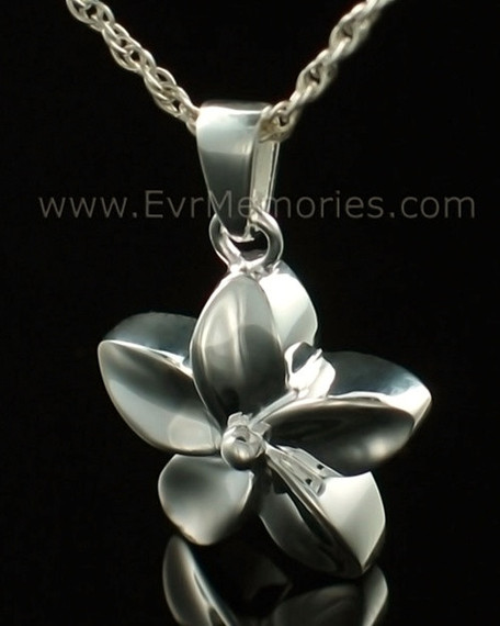 14K White Gold Flower Urn Keepsake