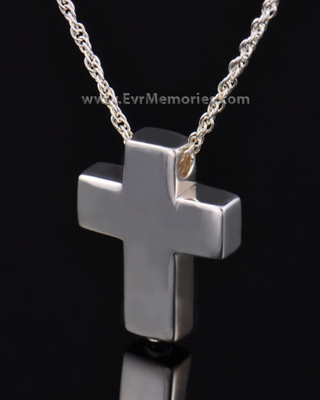 Sterling Silver Sliding Cross Urn Keepsake