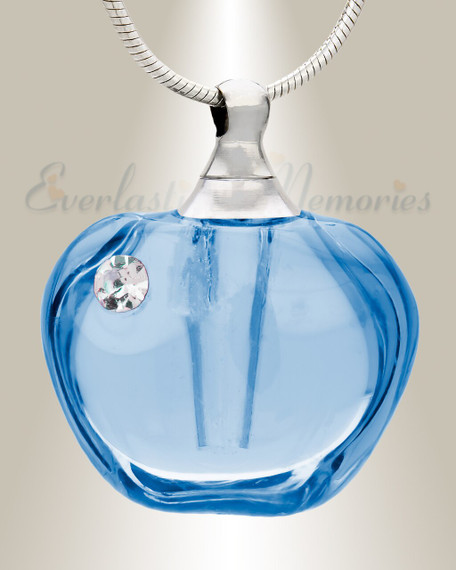 Glass Locket Blue Passion Cremation Pendant