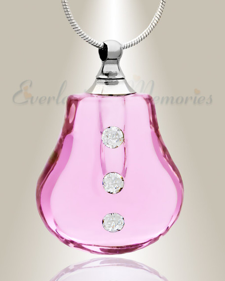 Glass Locket Pink Trickle Ashes Pendant