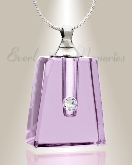 Glass Locket Violet Tribute Ash Urn Necklace