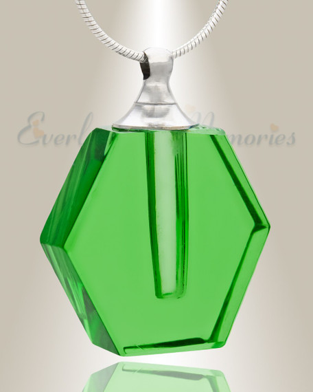 Glass Locket Emerald Integrity Pendant Keepsake