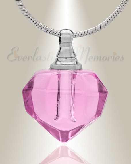 Glass Locket Pink Joyous Cremation Jewelry