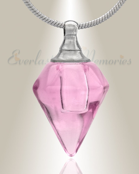 Glass Locket Pink Tops Cremation Jewelry