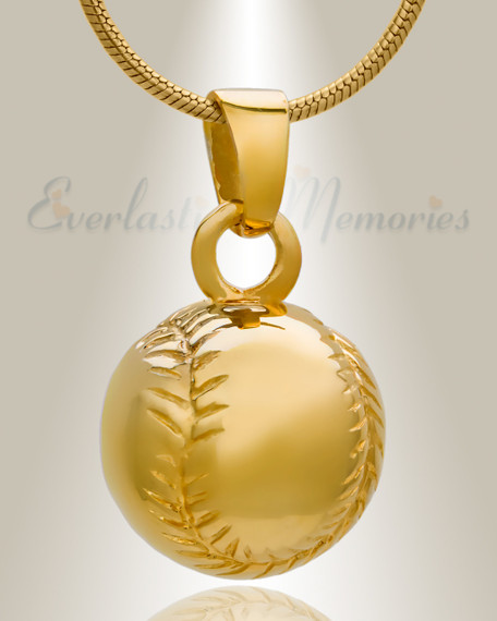 Gold Plated Baseball Jewelry Urn