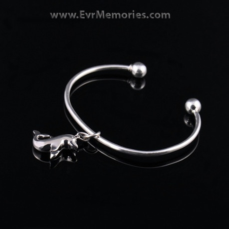 Sterling Silver Dolphin Cremation Bracelet