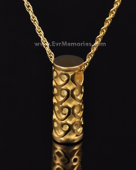 Gold Plated Lovely Cylinder Memorial Jewelry