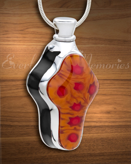 Black Reminiscent Red Cross Cremation Jewelry
