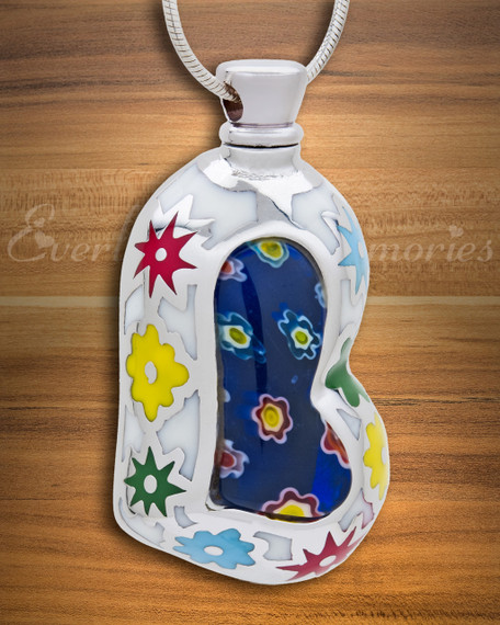 White Dynamic Heart Cremation Jewelry