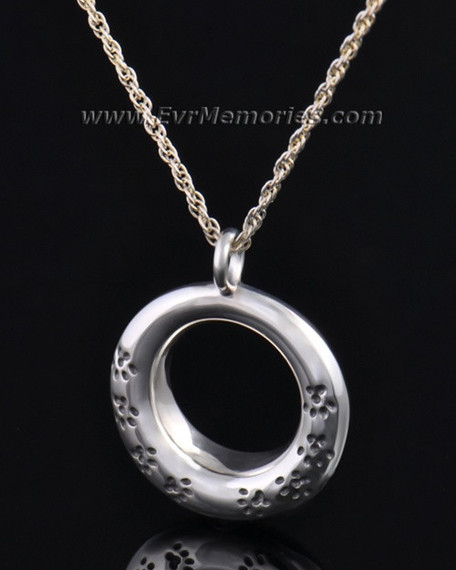 Silver Imprinted Devotion Round Jewelry Pendant