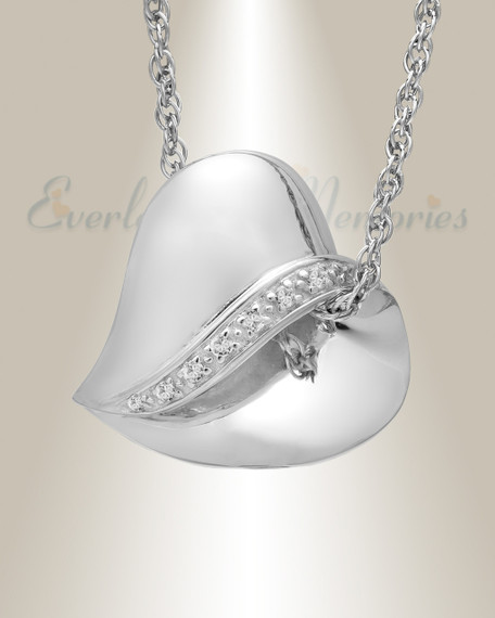 Silver Thankful Heart Memorial Pendant