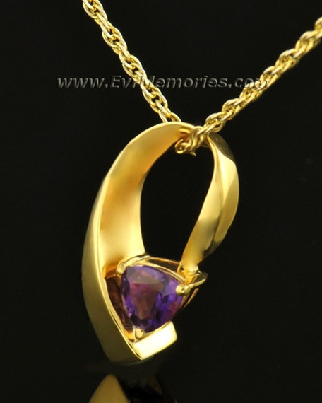 14k Gold Vibrant Violet Memorial Locket