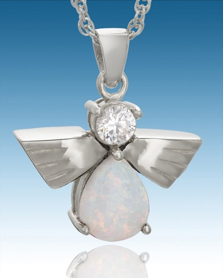 Sterling Silver Divine Messenger with Opal Keepsake