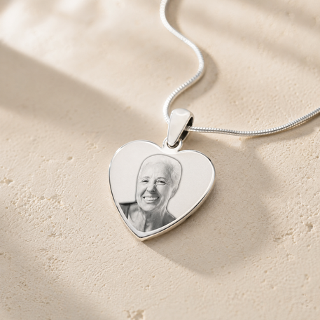 Heart Photo Engraved Stainless Keepsake