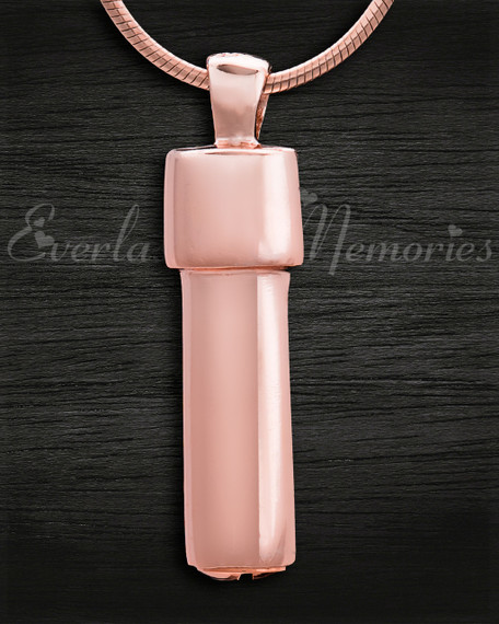 Rose Gold Simple Cylinder Cremation Jewelry