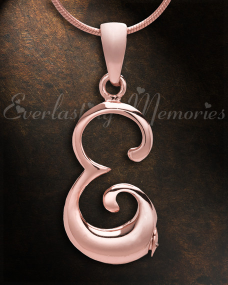 Rose Gold "E" Initial Cremation Jewelry