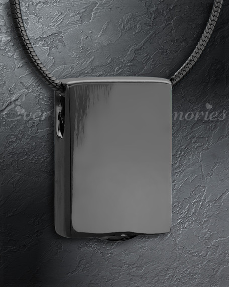Black Simple Rectangle Cremation Jewelry