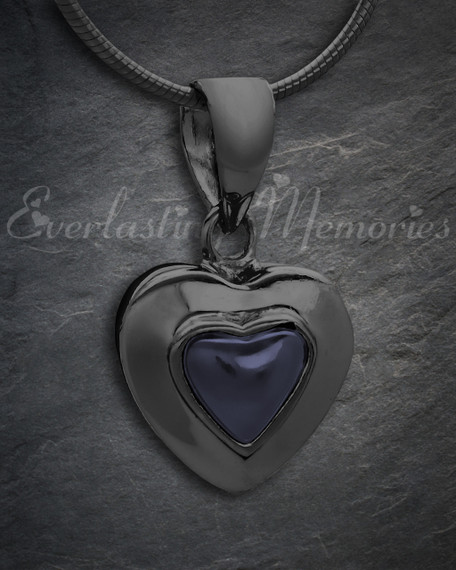 Black Fallen Heart Cremation Jewelry