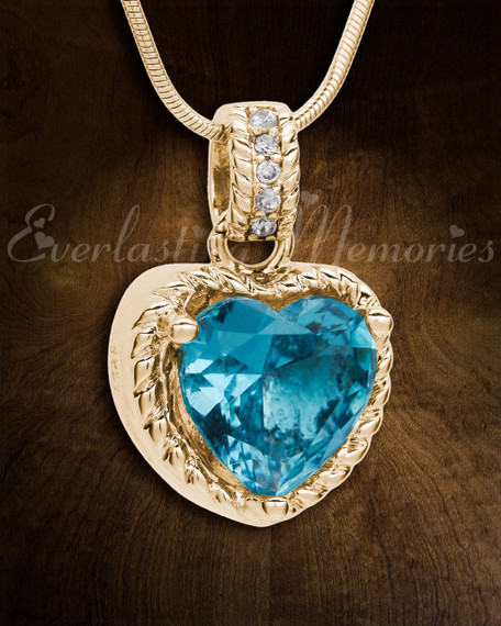 Gold Plated Sea of Hearts Cremation Jewelry