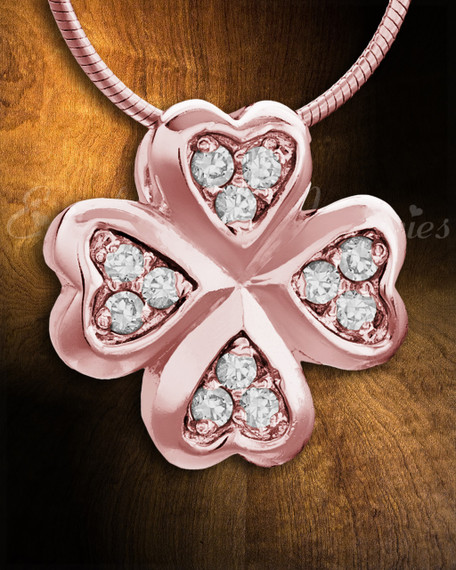 Rose Gold Clovers Cremation Jewelry