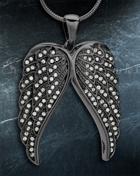 Black Spiritual Wings Memorial Jewelry