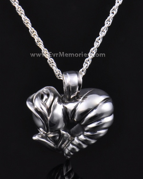 Sterling Silver Flower Heart Cremation Charm