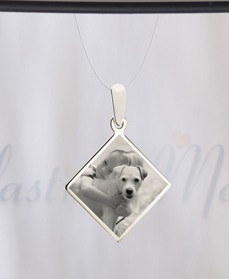 Diamond Photo Engraved Stainless Pet Guardian