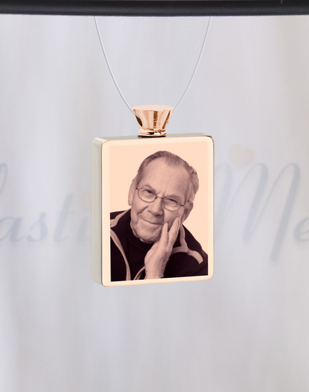 Rectangle Rose Gold Plated Picture Engraved Ash Guardian