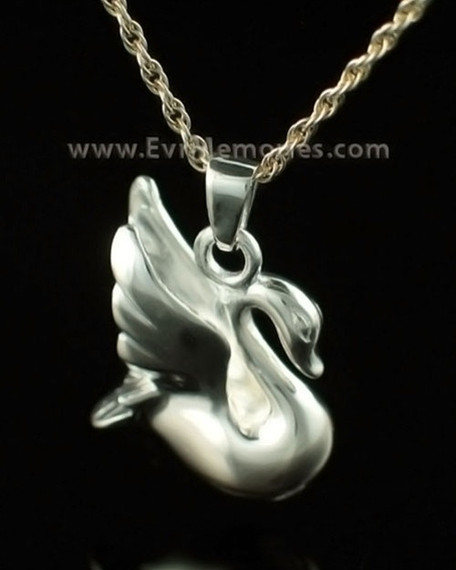 14K White Gold Swan Urn Keepsake
