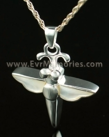 14K White Gold Dewy Dragon Memorial Locket