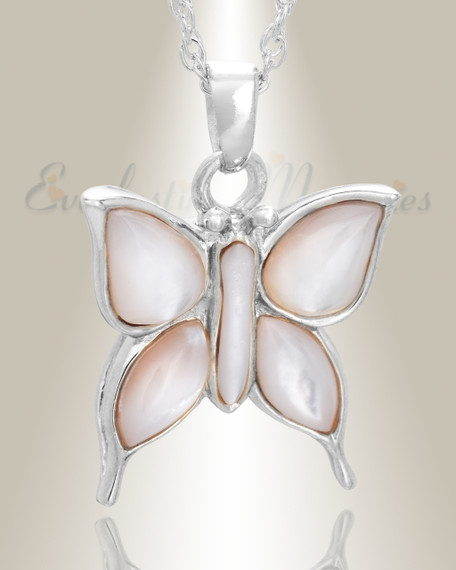 Sterling Silver Dewy Butterfly Urn Keepsake