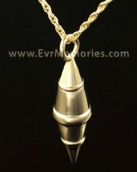 14K Gold Regal Cylinder Urn Necklace
