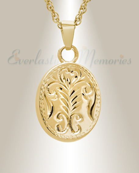 14k Gold Majesty Round Urn Keepsake
