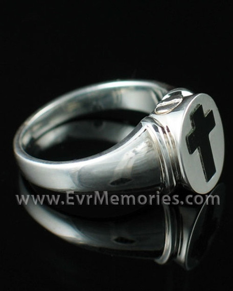 Men's Silver Eternity Ring Memorial Urn