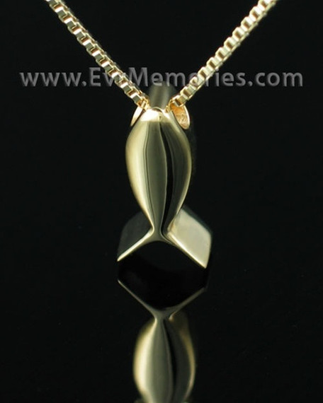 Gold Plated Fishy Cremation Keepsake-evr919gv