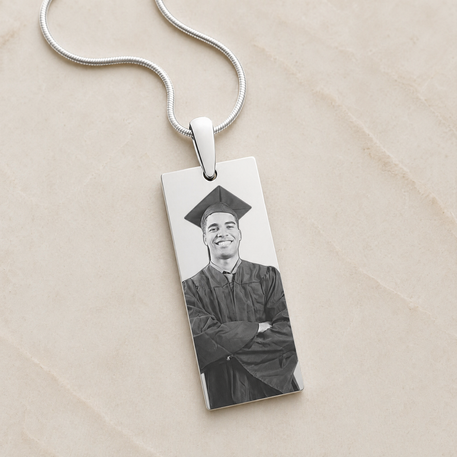 Stainless Steel Stately Rectangle Photo Pendant