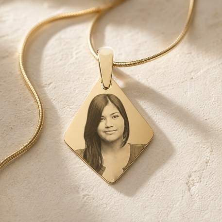 Gold Plated over Stainless Steel Fly Me A Kite Photo Pendant