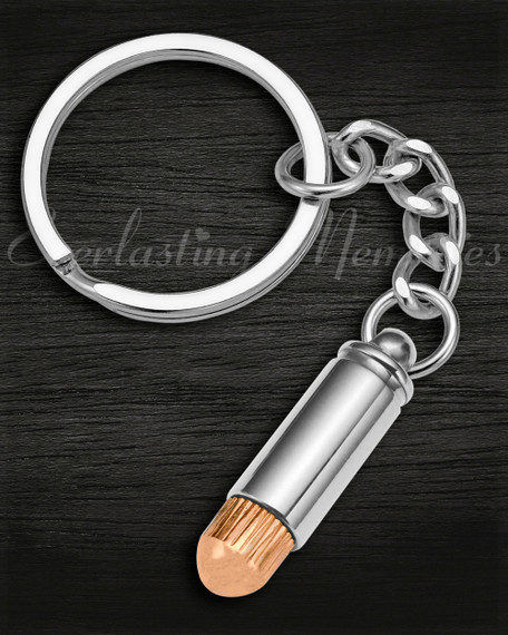Bullet with Copper Tip Cremation Keychain