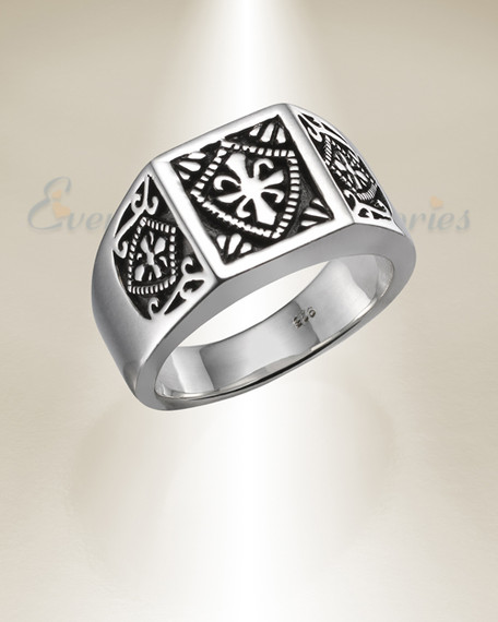 Sterling Silver Crowned Cremation Ring