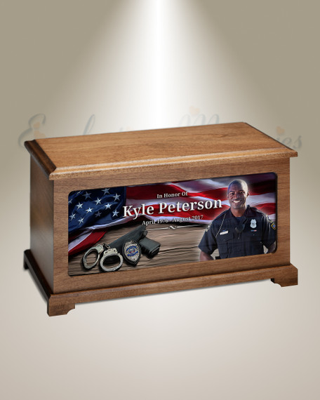 Policeman Photo Urn For Ashes