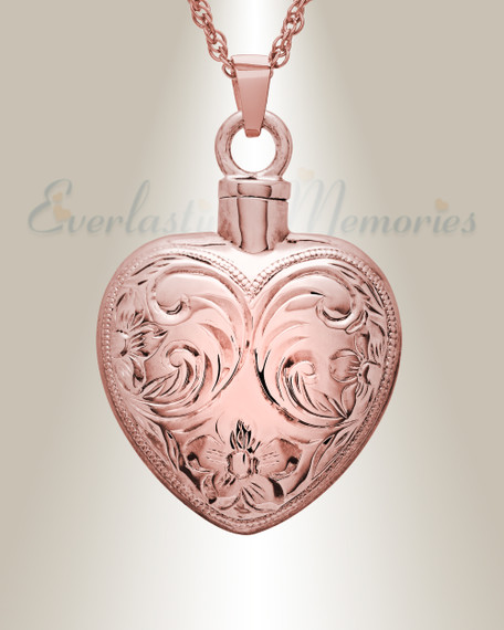 14K Rose Gold Spirit Heart Jewelry Urn