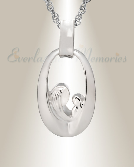 14K White Gold Tender Round Memorial Jewelry