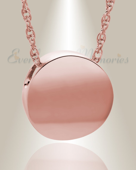 14K Rose Gold Beach Round Urn Pendant Keepsake