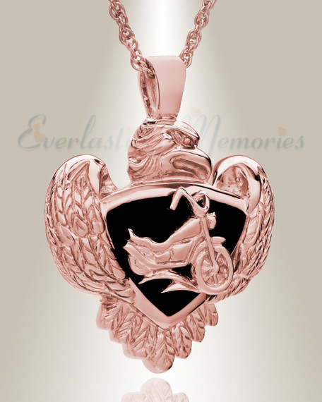 14K Rose Gold Night Rider Funeral Jewelry